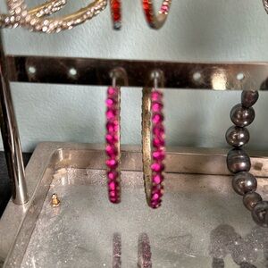 Babblebar hoop pink earrings
